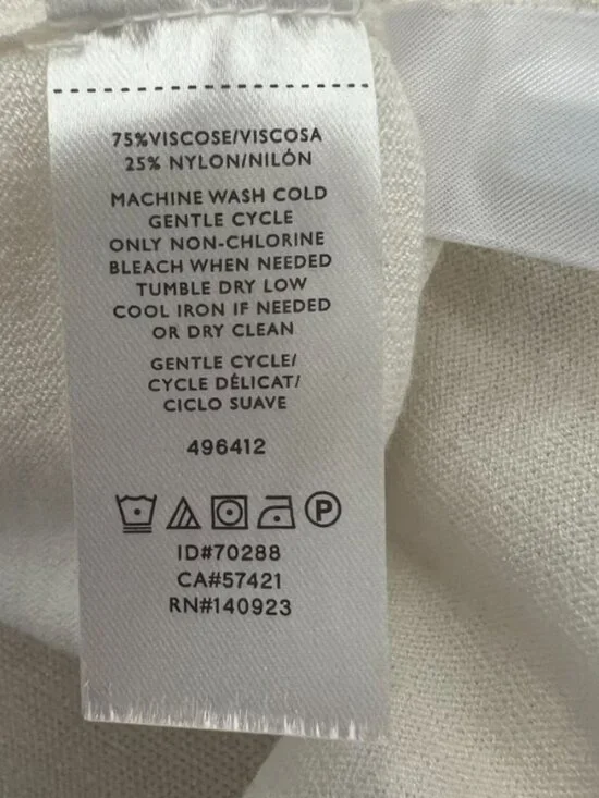 LOFT Ivory Sleeveless V-Neck Knit Top Soft Minimalist Quiet Luxury Career - Picture 6 of 8